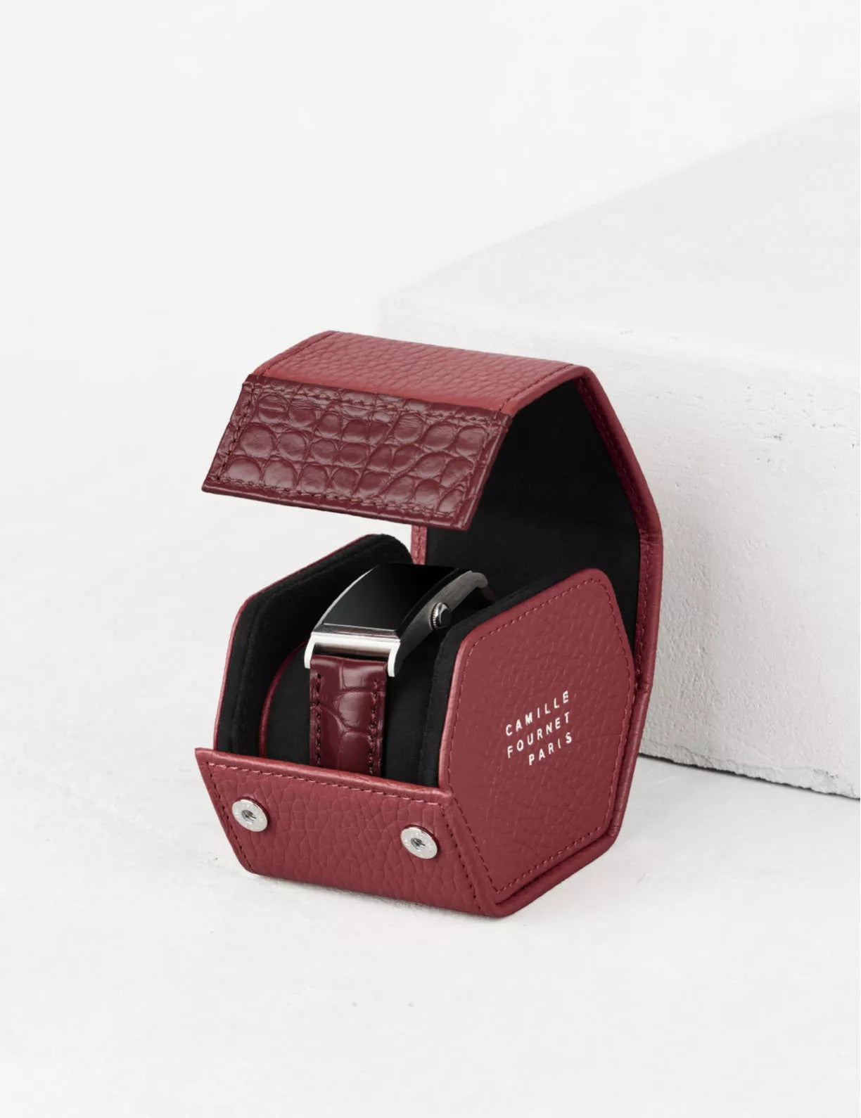 Camille Fournet 34.33 - Petit étui pour une montre en taurillon & alligator