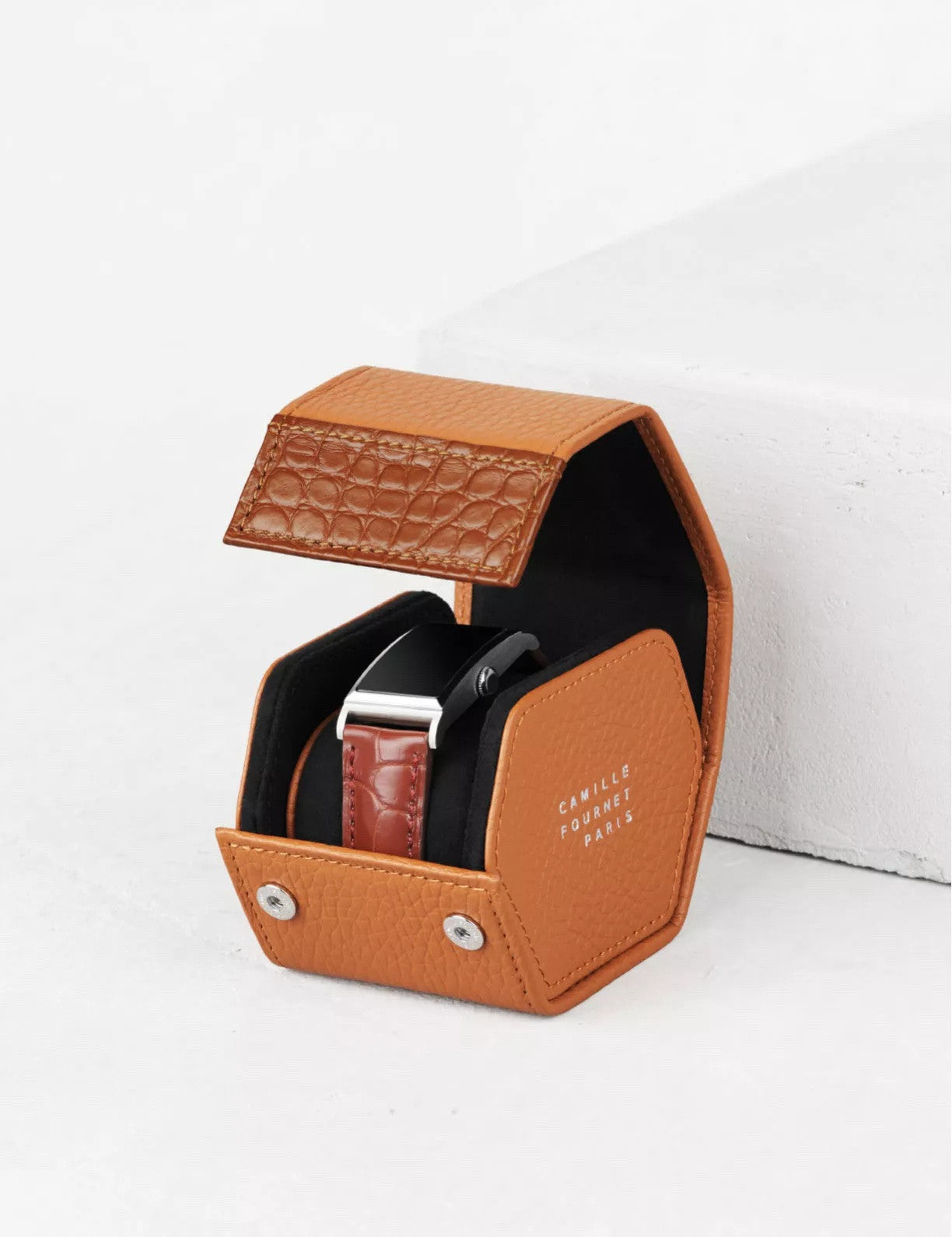 Camille Fournet 34.33 - Petit étui pour une montre en taurillon & alligator
