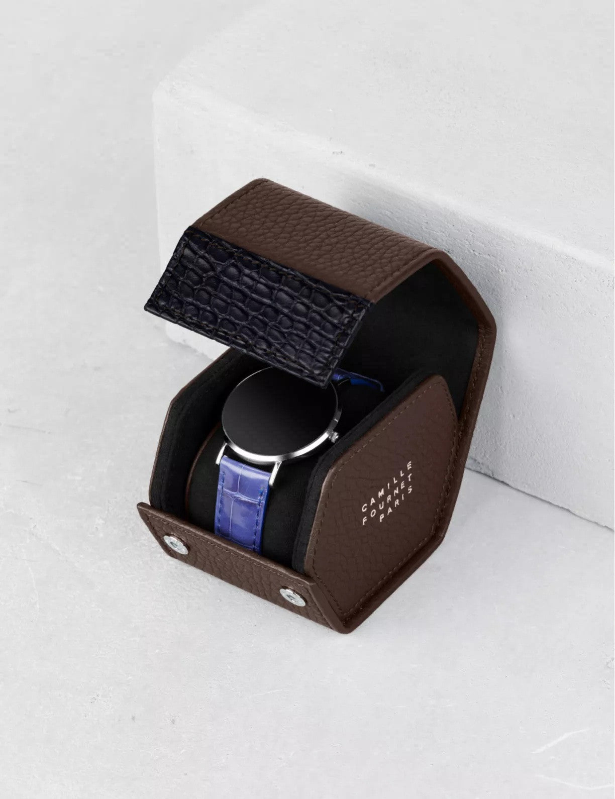 Camille Fournet 34.33 - Petit étui pour une montre en taurillon & alligator