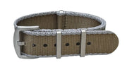 Bracelet de montre en toile beige avec boucle en acier, accessoire pour montres de luxe