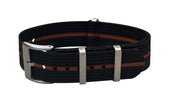 Bracelet NATO nervuré KronoKeeper - Noir/Orange - vue principale