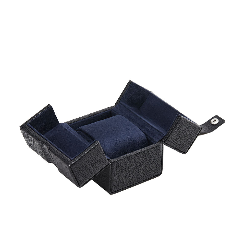 Intérieur de l'écrin Oléron en microfibre fine bleu marine