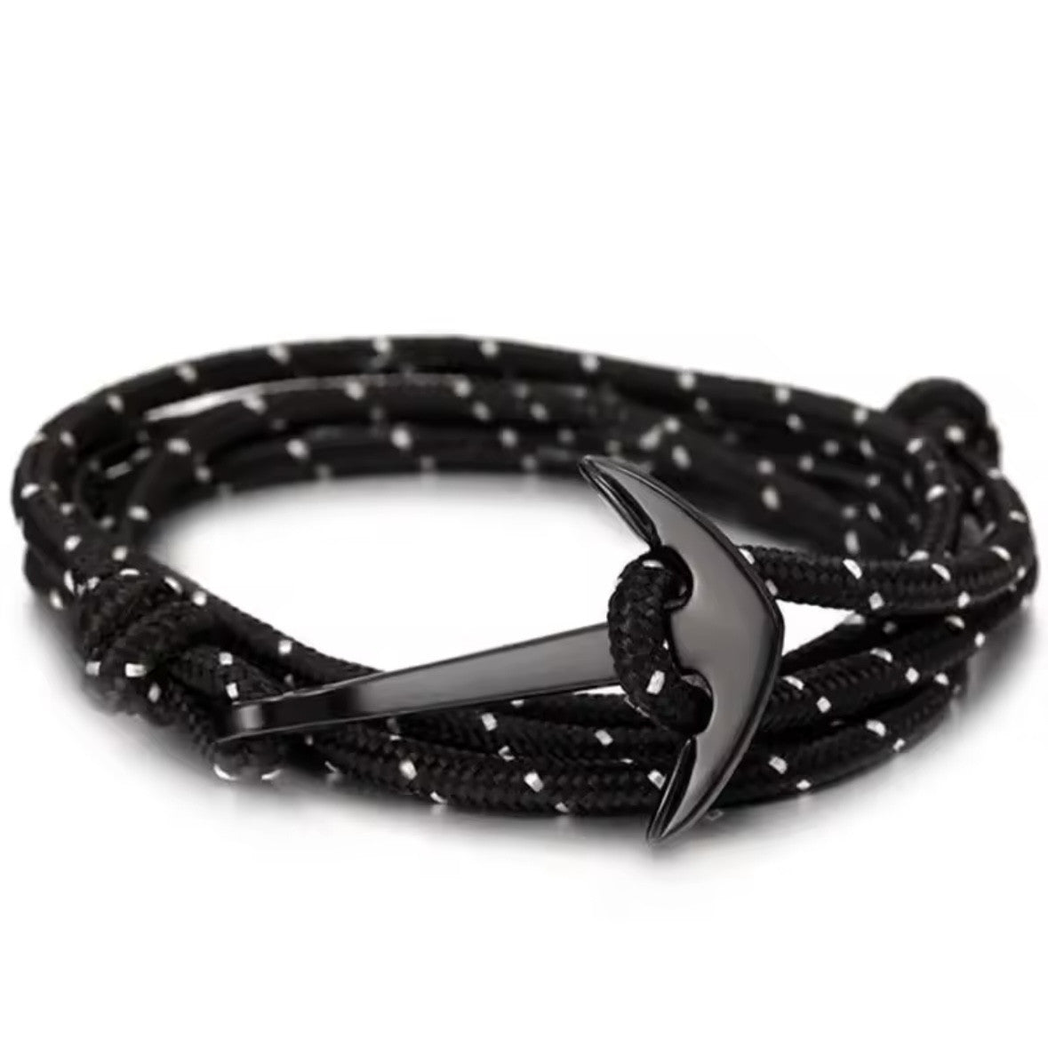 Bracelet ancre marine PVD noir