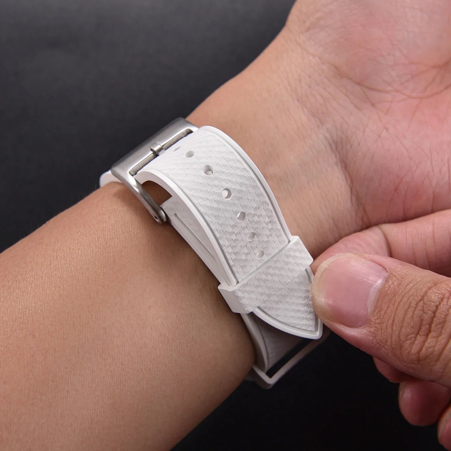 Bracelet en caoutchouc KronoKeeper Mosaic - Rose - vue 6