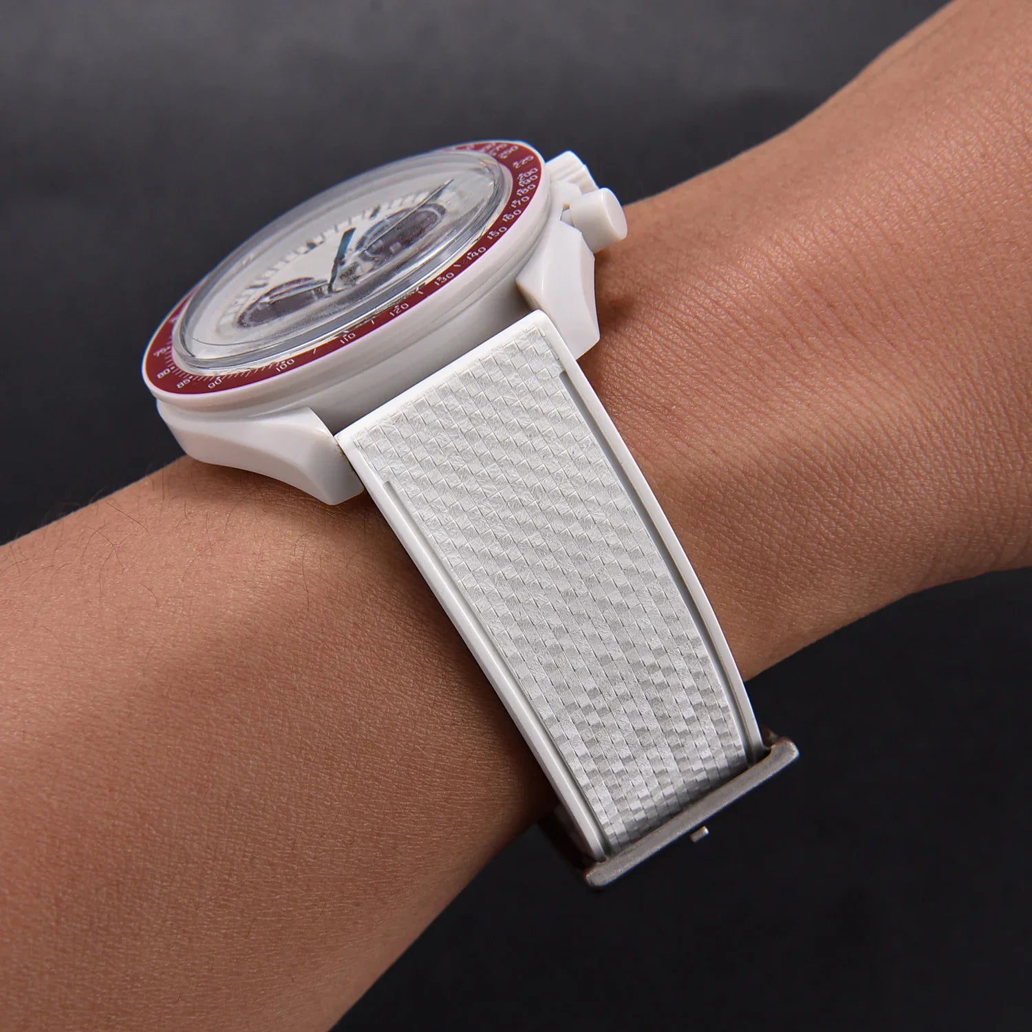 Bracelet en caoutchouc KronoKeeper Mosaic - Rose - vue 7