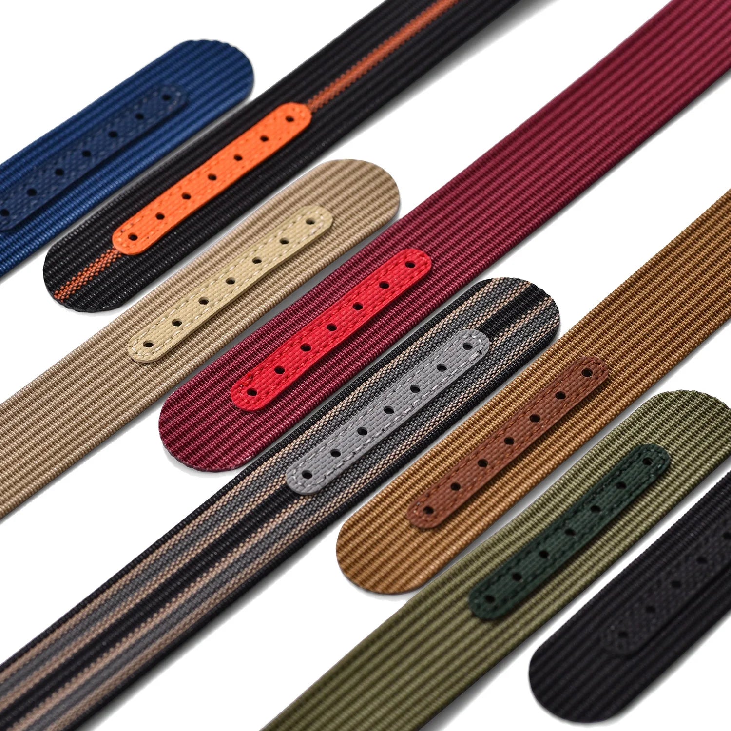 Bracelet NATO nervuré KronoKeeper avec boucle déployante - Gris - vue profil