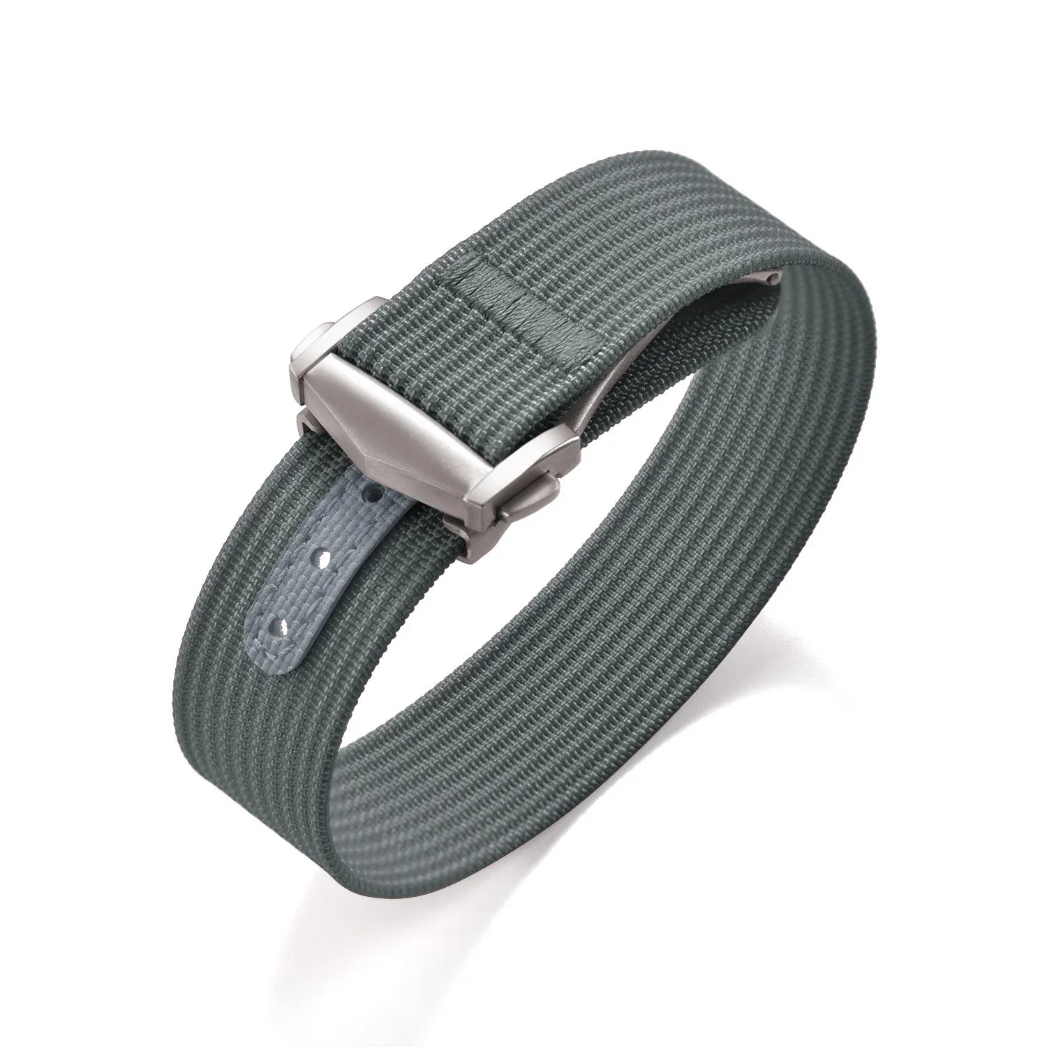 Bracelet NATO nervuré KronoKeeper avec boucle déployante - Gris - vue principale