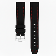 Rubber strap texture for Omega MoonSwatch - black/red