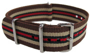 Bracelet nylon NATO marron/blanc/vert/rouge