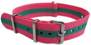 Bracelet nylon NATO Rose/Vert