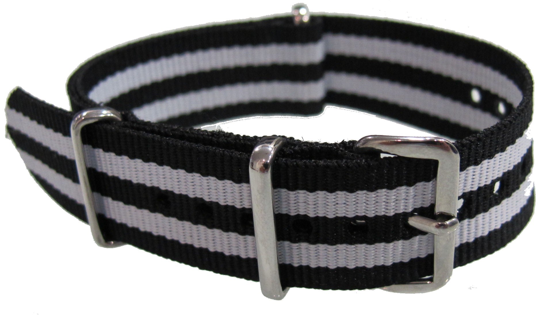 Bracelet nylon NATO Noir/blanc