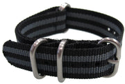 Bracelet nylon NATO ZULU EXTREME Noir/Gris