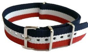 Bracelet nylon NATO Bleu/Blanc/Rouge
