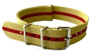 Bracelet nylon NATO Sable/Rouge
