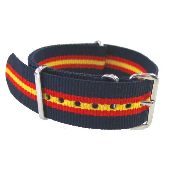 Bracelet nylon NATO Bleu/Rouge/Jaune - vue principale