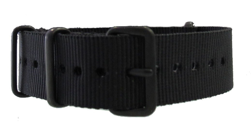 Bracelet nylon NATO noir PVD