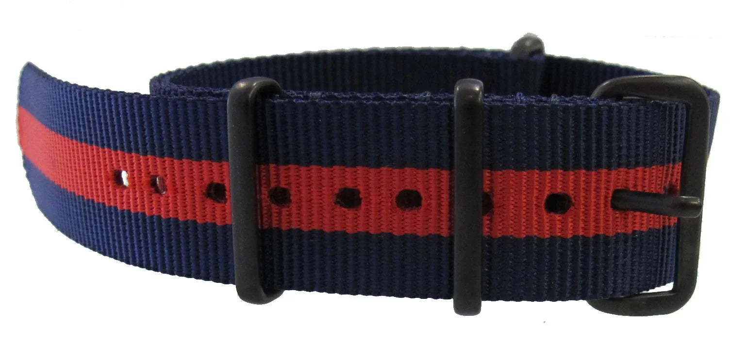 Bracelet nylon NATO Bleu/Rouge PVD - vue principale