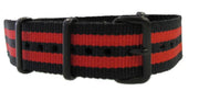 Bracelet nylon NATO Noir/Rouge PVD - vue principale