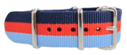 Bracelet nylon NATO Bleu/rouge/bleu ciel