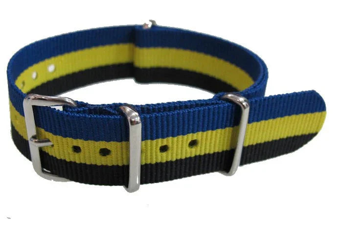 Bracelet nylon NATO Noir/Jaune/Bleu - vue principale