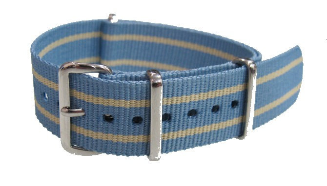 Bracelet nylon NATO Bleu clair / Sable