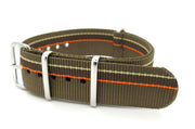 Bracelet nylon NATO marron/orange/marron/sable