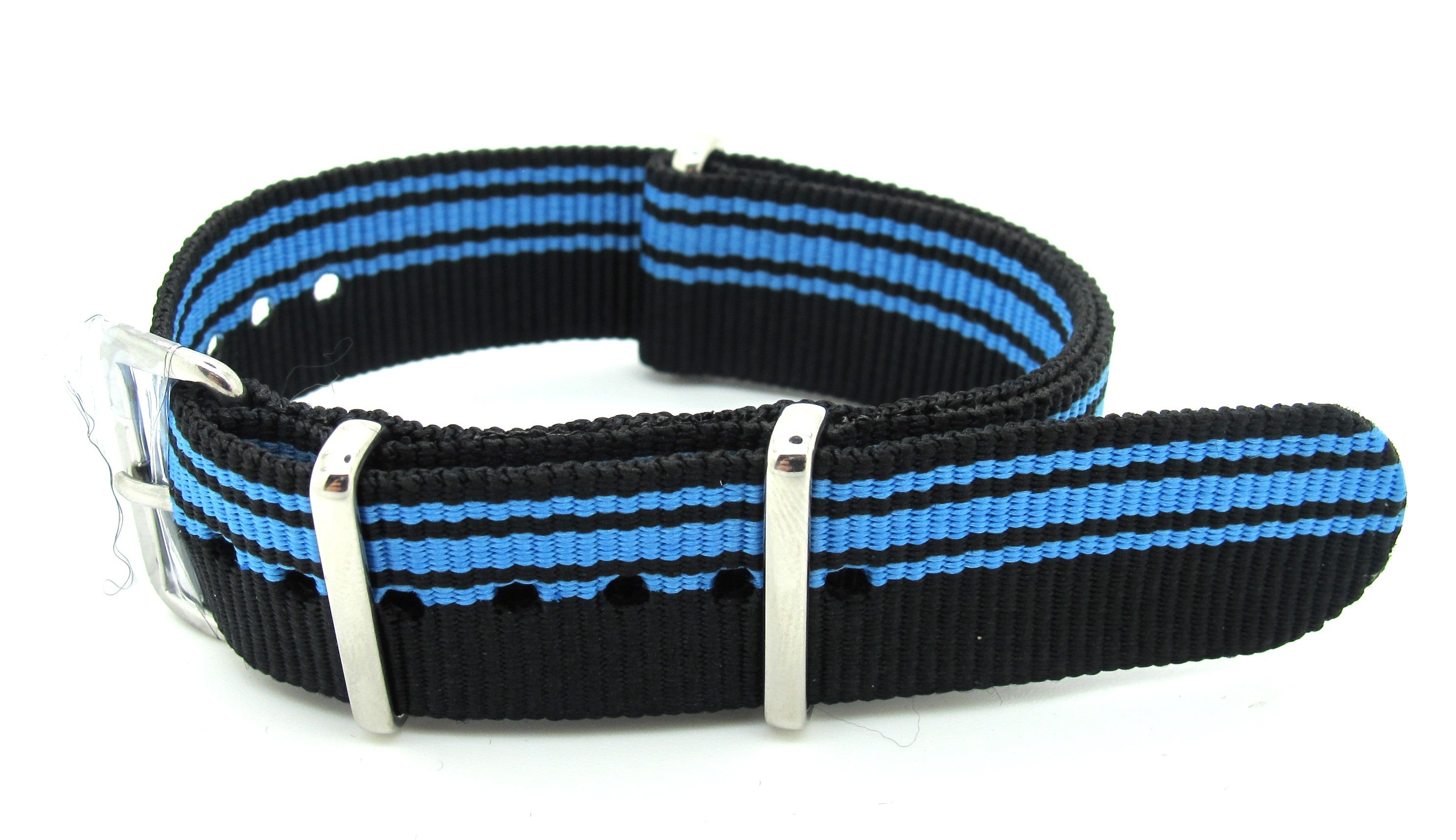 Bracelet nylon NATO noir/bleu