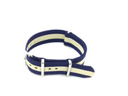 Bracelet nylon NATO bleu/sable