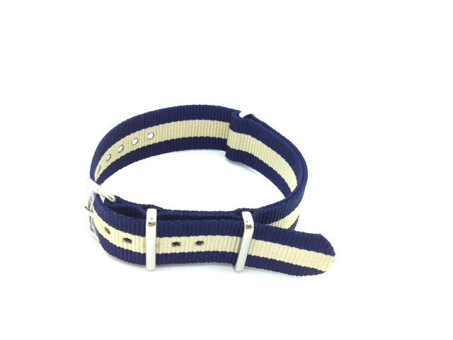 Bracelet nylon NATO bleu/sable