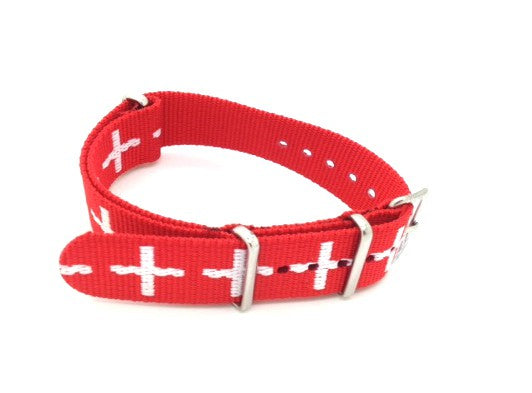 Bracelet nylon NATO drapeau suisse