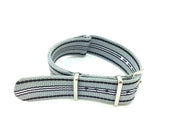 Bracelet nylon NATO gris/noir/blanc - vue principale