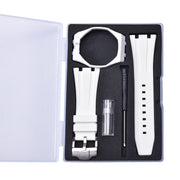 Bracelet caoutchouc et coque pour AP x Swatch Blanc KronoKeeper – coffret complet avec bracelet, coque, boucle et outil