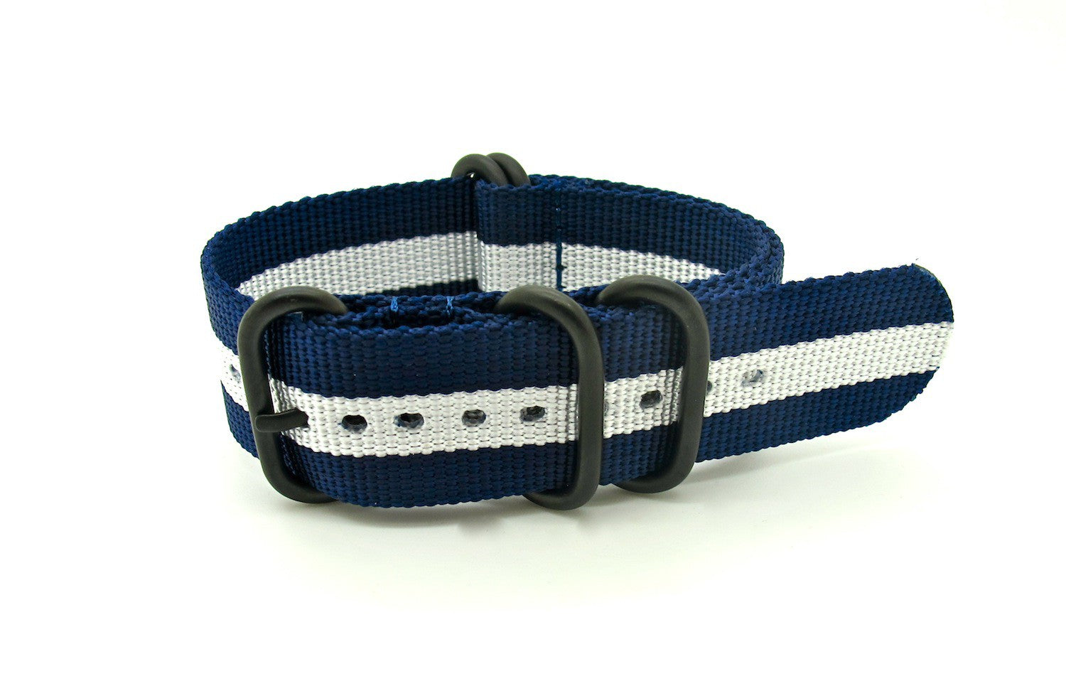 Bracelet nylon nato Zulu Extrême PVD Bleu marine/Blanc