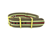 Nato marron/beige/vert/rouge boucles dorées - vue principale