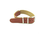 Bracelet de montre en cuir marron avec boucles argentées, accessoire luxe misterchrono.com