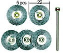 PROXXON Brosses en acier de forme disques 22mm par 5 pièces
