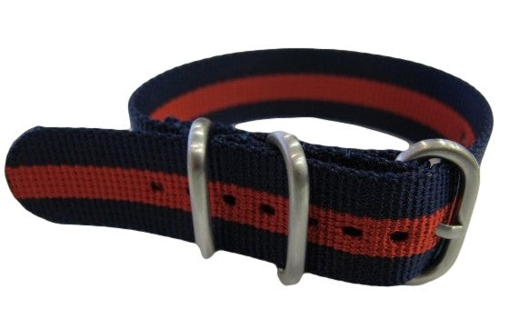 Bracelet nylon nato Zulu Bleu/Rouge