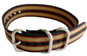 Bracelet nylon NATO ZULU Noir/Khaki/Rouge