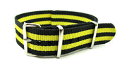 Bracelet NATO nylon noir/jaune
