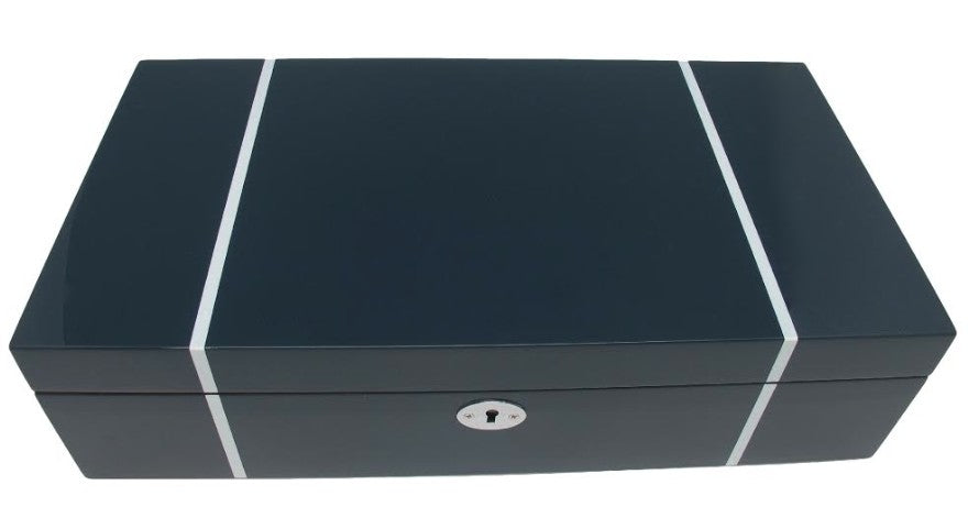 Coffret en chêne laqué bleu KronoKeeper pour 10 montres