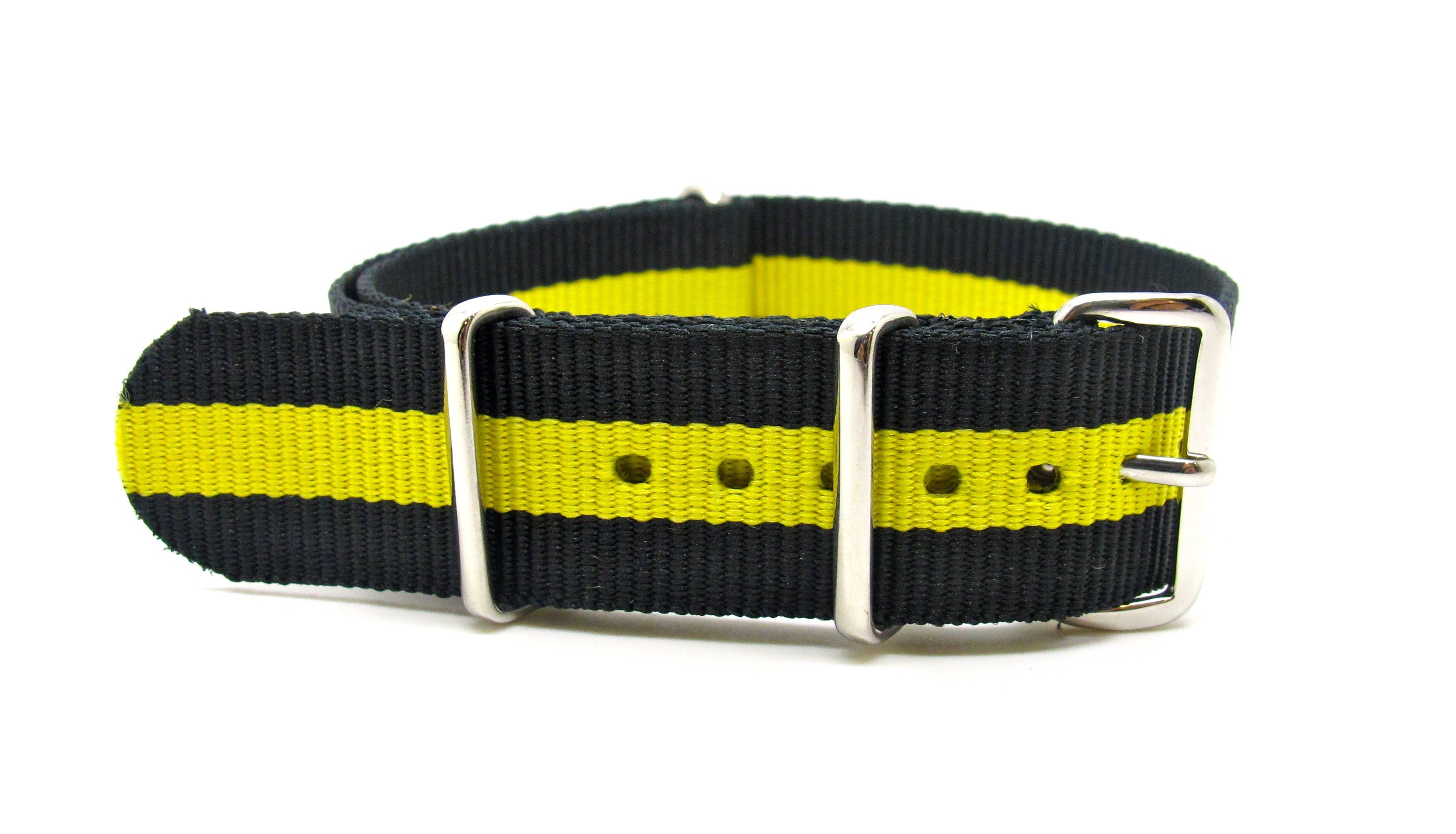 Bracelet nylon NATO Noir/Jaune