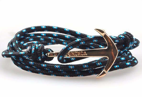 Bracelet ancre marine dorée