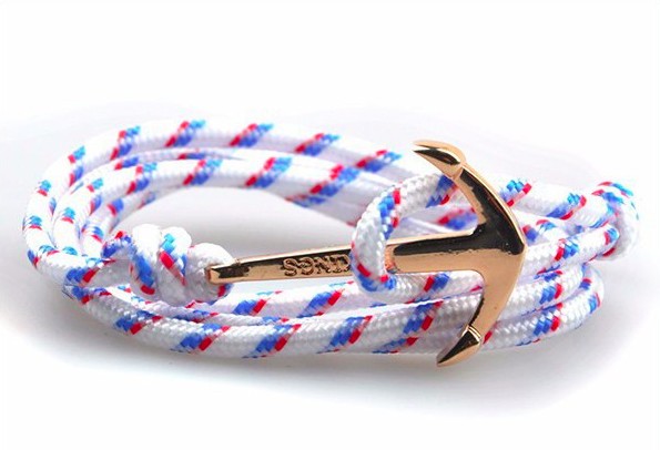 Bracelet ancre marine dorée