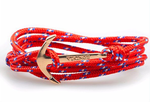 Bracelet ancre marine dorée