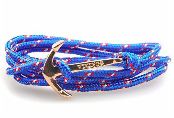 Bracelet ancre marine dorée