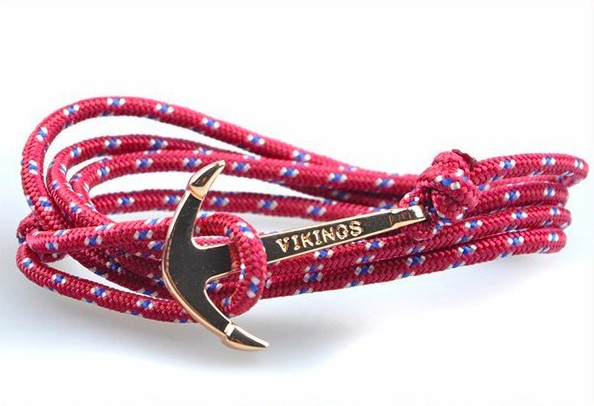 Bracelet ancre marine dorée