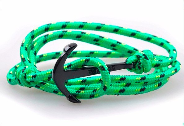 Bracelet ancre marine PVD noir