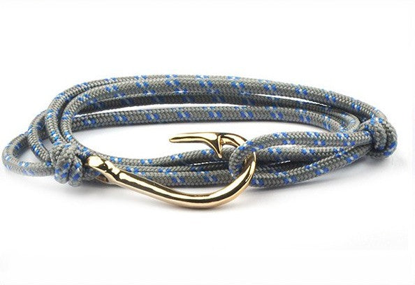 Bracelet hameçon doré Vikings 