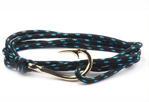 Bracelet hameçon doré Vikings 