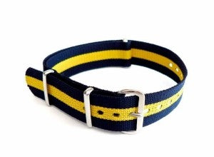 Bracelet nylon NATO Bleu/Jaune